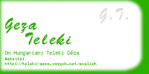 geza teleki business card