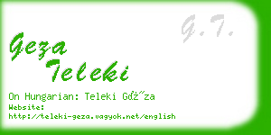 geza teleki business card